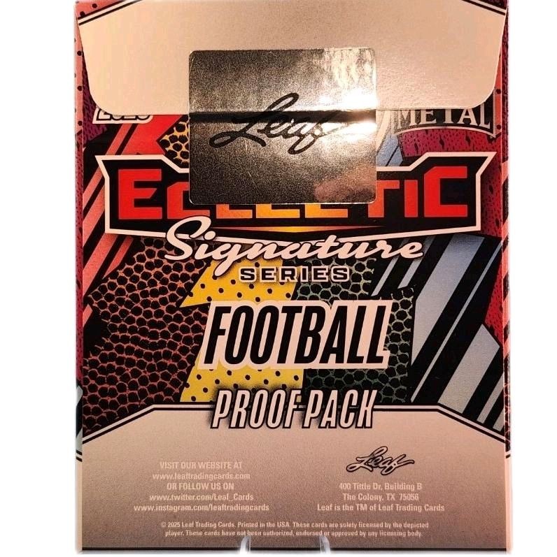 2025 Leaf Eclectic Signature Series Football Mythical 1 of 1 Proof Card Pack (1 Card per sealed pack)