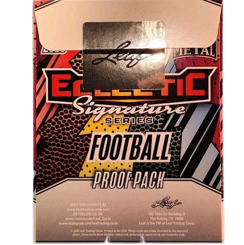 2025 Leaf Eclectic Signature Series Football Mythical 1 of 1 Proof Card Pack (1 Card per sealed pack)