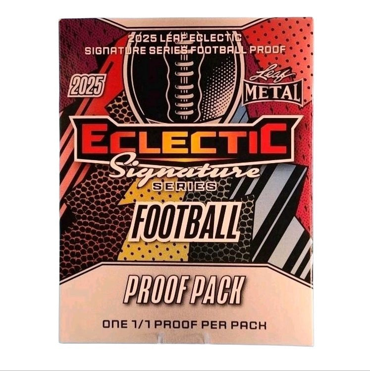 2025 Leaf Eclectic Signature Series Football Mythical 1 of 1 Proof Card Pack (1 Card per sealed pack)